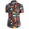 Chemise Boutonnée à Motif Géométrique - multicolor A XXL