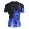 Fire Flame Print Short Sleeve T-shirt - multicolor M