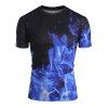 T-shirt à Imprimé Flamme à Manches Courtes - multicolor 3XL