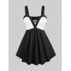 Débardeur Croisé Courbe en Blocs de Couleurs de Grande Taille - Noir L | US 12