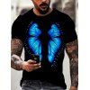 T-shirt Tunique Gothique à Imprimé 3D Aile de Papillon Abstrait - multicolor 3XL