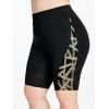Short de Cycliste Métallique Rayé à Taille Haute de Grande Taille - Noir 3X