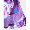 Plus Size Swirls Printed Padded Straps Tankini Swimwear - PURPLE 5X