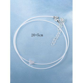 Summer Beach Style Heart Silver Layered Chian Anklet