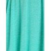 V Neck Skirted Plain Color High Waist Cami Top and Floral Lace Button T Shirt Set - LIGHT GREEN XXL