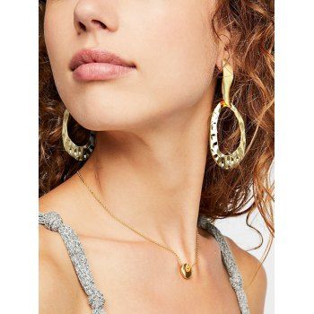 

Vintage Metallic Golden Circle Drop Earrings