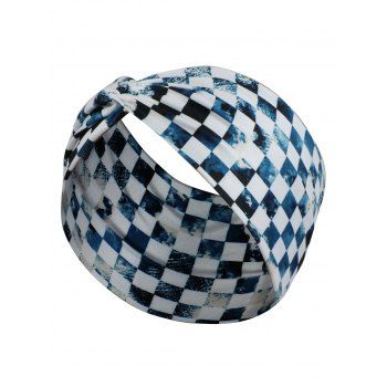Trendy Plaid Tie Dye Headband Twisted Wide Stretchy Wash Face Yoga Hairband dresslily imagine noua 2022