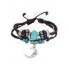 Bracelet à Plusieurs Branches en Métal Motif Lune et Turquoise Fantaisie Style Vintage - Noir 