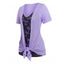 T-shirt Drapé Bicolore Panneau en Dentelle de Grande Taille - Violet clair 5X