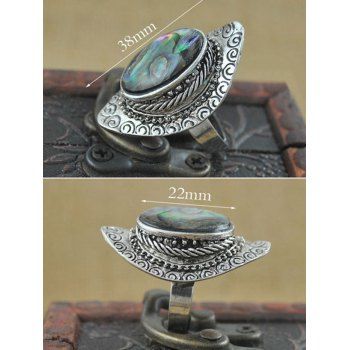 Vintage Shell Tribal Pattern Finger Cuff Ring