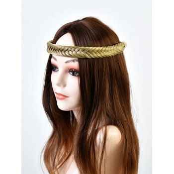 

Highlight Convertible Adjustable Fishbone Braids Heat Resistant Synthetic Hair Wig Headband, Light yellow