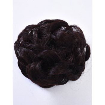 

Wavy Synthetic Ponytail Hair Chignon Bun Wig With Claw Clip, Deep coffee