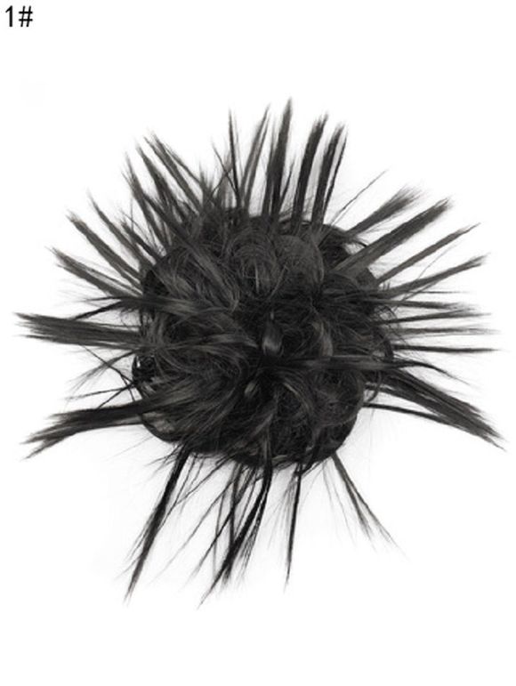 Perruque Synthétique Bouclée de Cheveux de Cocktail en Désordre - Noir 