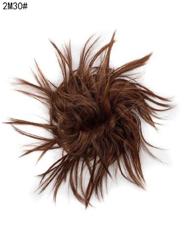 Synthetic Curly Messy Cocktail Hair Tie Wig - DEEP COFFEE 