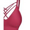 Punk Butterfly Floral Tankini Swimsuit Lattice High Waisted Swimwear Set - DEEP RED XL