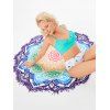 Bohemian Flower Print Round Fringed Vacation Beach Pool Blanket Mat Coverups - multicolor ONE SIZE