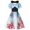 Mini-robe Lacée Découpée à Motif de Vie Marine - multicolor XXL