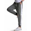 Pantalon de Jogging de Sport Contrasté en Blocs de Couleurs à Taille Elastique à Cordon - Gris Foncé XL