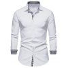Plaid Casual Business Shirt Button Up Long Sleeve Slim Fit Shirt - BLACK XXL