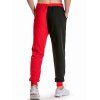 Pantalon de Jogging de Sport Bicolore Contrasté Taille Elastique à Cordon - Rouge XL