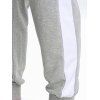Pantalon de Jogging de Sport Contrasté en Blocs de Couleurs à Taille Elastique à Cordon - Gris Clair XL