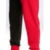 Pantalon de Jogging de Sport Bicolore Contrasté Taille Elastique à Cordon - Rouge M