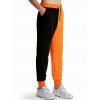 Pantalon de Jogging de Sport Bicolore Contrasté Taille Elastique à Cordon - Orange XXL