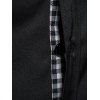 Plaid Casual Business Shirt Button Up Long Sleeve Slim Fit Shirt - BLACK XXL