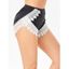 Bas de Maillot de Bain Gainant Guipure en Dentelle à Taille Haute - Noir XL