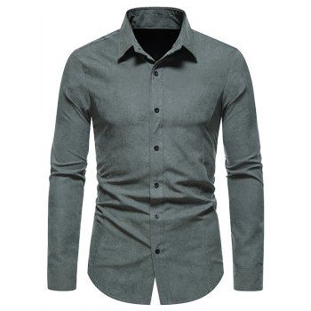 Formal Shirt Plain Color Turn Down Collar Long Sleeves Button-up Shirt dresslily imagine noua 2022