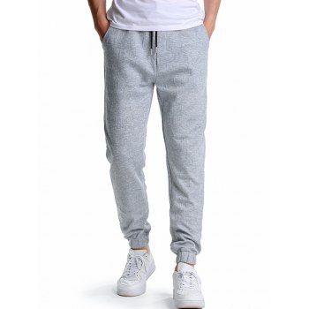 

Letter Textures Sport Sweatpants Drawstring Elastic Waist Pockets Jogger Pants, Light gray