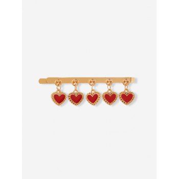 

Heart Pendant Pattern Metal Alloy Hair Clip, Red