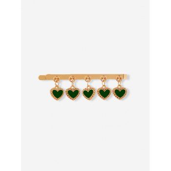

Heart Pendant Pattern Metal Alloy Hair Clip, Deep green