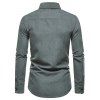 Formal Shirt Plain Color Turn Down Collar Long Sleeves Button-up Shirt - DARK GRAY XXL