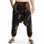 Pantalon Sarouel à Taille Elastique avec Poches à Imprimé Ethnique Africain - Cadetblue XXXL