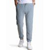 Pantalon de Jogging de Sport Texturé Simple avec Poches Taille Elastique - Bleu Ciel XL