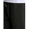Pantalon de Jogging Sportif Lettre à Taille Elastique avec Poches à Cordon - Noir M