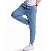 Pantalon de Jogging de Sport Texturé Simple avec Poches Taille Elastique - Bleu Ciel M