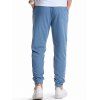 Pantalon de Jogging de Sport Texturé Simple avec Poches Taille Elastique - Bleu Ciel XXL