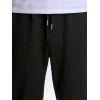Letter Textures Sport Sweatpants Drawstring Elastic Waist Pockets Jogger Pants - BLACK L