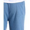 Pantalon de Jogging de Sport Texturé Simple avec Poches Taille Elastique - Bleu Ciel L