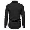 Contrast Colorblock Striped Shirt Long Sleeve Hidden Button Casual Business Shirt - BLACK XXL