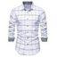 Chemise Décontractée Boutonnée à Carreaux Imprimée Manches Longues à Col Relevé - Blanc M