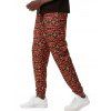 Pantalon Long à Pieds Etroits Bohémien à Imprimé Géométrique Taille Élastique avec Poches - Brun XL