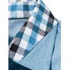Trendy Shirt Plaid Insert Turn Down Collar Long Sleeves Pockets Button-up Shirt - LIGHT BLUE M