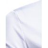 Formal Shirt Plaid Insert Turn Down Collar Mock Pockets Long Sleeves Button-up Shirt - WHITE M