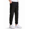 Textured Plain Sweatpants Drawstring Elastic Waist Pockets Sport Jogger Pants - BLACK S