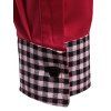 Formal Shirt Mock Pocket Button Plaid Insert Turn Down Collar Long Sleeves Button-up Shirt - RED M