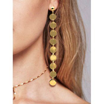 

Alloy Golden Fashion Circle Long Drop Earrings