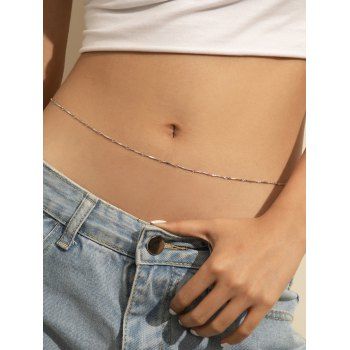 Summer Trendy Metal Link Belly Chian Simple Body Jewelry Waist Chain dresslily imagine noua 2022